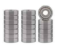 XiKe 20 Cuscinetti a Sfere 608ZZ 8x22x7 mm, in Acciaio al Cromo e Prelubrificati, Cuscinetti Miniaturizzati 608Z con Doppia Tenuta Metallica.
