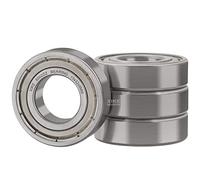 XiKe 4 pezzi 6002ZZ Cuscinetto a sfera a doppia tenuta 15x32x9mm Acciaio cromato e Pre-lubrificati, 6002-2Z Cuscinetti a sfere a gola profonda.