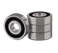 XiKe 4 Pezzi 6200-2RS Cuscinetti a sfera 10x30x9mm Guarnizioni in Gomma e Acciaio cromato e Pre-lubrificati, 6200RS Cuscinetti a sfere a gola profonda