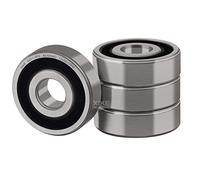 XiKe 4 Pezzi 6201-2RS Cuscinetti a sfera 12x32x10mm Guarnizioni in Gomma e Acciaio cromato e Pre-lubrificati, 6201RS Cuscinetti a sfere a gola profonda