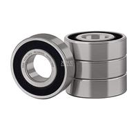 XiKe 4 Pezzi 6202-2RS Cuscinetti a sfera 15x35x11mm Guarnizioni in Gomma e Acciaio cromato e Pre-lubrificati, 6202RS Cuscinetti a sfere a gola profonda