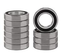 XiKe 6006-2RS Cuscinetti a sfere 30x55x13mm, Acciaio Cromato e Prelubrificato, Doppia Tenuta in Gomma (RS) - Confezione da 10 pz.