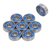 XiKe 608-2RS Cuscinetto per Skateboard 8x22x7mm, Acciaio cromato e guarnizioni di gomma, Cuscinetti a sfere per Skateboard, Pattini in linea, Scooter ecc. (Blu, 8 pezzi)