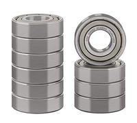 XiKe 6203ZZ Cuscinetti a sfera 17x40x12mm, Acciaio Cromato e Prelubrificato, Doppia tenuta metallica (ZZ) - Confezione da 10 pz.