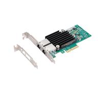 XikeStor Scheda di rete PCIe da 10 GB con chip Int. X550-T2, adattatore di rete dual RJ45 da 10 GBe, PCIe v3.0 X4, PCI Express Gigabit Ethernet Card per Windows/Ubuntu/Linux/VMware/Freebsd/Synology