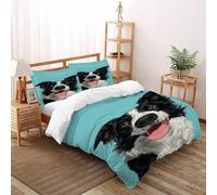 XIKMLSID Carino Animale,Set Di Biancheria Da Letto Con Motivo 3D,pastore tedesco Motivo,microfibra,Anti Allergy,cotone,3 Pezzi Adatto Per Adulti E Bambini Super King(260x220cm)