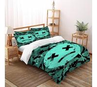 XIKMLSID Espressione blu 3 Pezzi Set Di Biancheria Da Letto Per Bambini,Dolce E Confortevole,Arte Disegno 3D,fibra Ultrafine,Adatto Per Adulti E Bambini Super King（260x220cm）