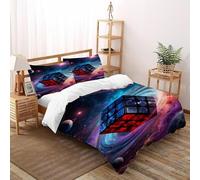 XIKMLSID Il cubo del pianeta Rubik 3 Pezzi Set Di Biancheria Da Letto, Arte Disegno 3D,microfibra,Anti Allergy,cotone,adatto Per Famiglie, Adatto Per Adulti E Bambini Double（200x200cm）