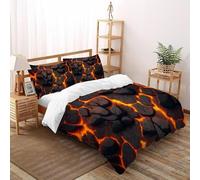 XIKMLSID Lava 3 Pezzi Set Di Biancheria Da Letto, Arte Disegno 3D,microfibra,stile Europeo Anti Allergy,100% Cotone, Adatto Per Ragazzi E Ragazze Super King(260x220cm)