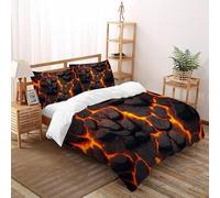XIKMLSID Lava 3 Pezzi Set Di Biancheria Da Letto Per Bambini, Piumone E 2 Lenzuola,disegno Arte,fibra Ultrafine,100% Cotone,Adatto Per Adulti E Bambini Double(200x200cm)