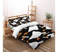 XIKMLSID Piccola anatra bianca 3 Pezzi Cute animales Tema 3D,Adatto Per Adulti E Bambini,Dolce E Confortevole,Anti Allergy Cotton Quilt Cover 100% Cotone,Con Cuscin King(220x240cm)