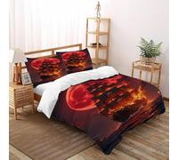 XIKMLSID Vela a fiamma 3 Pezzi Set Di Biancheria Da Letto, Arte Disegno 3D,microfibra,Dolce E Confortevole,moderno Anti Allergy,Adatto Per Ragazzi E Ragazze King(220x240cm)