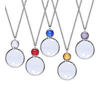 XILAZAB - Collana con lente d'ingrandimento, 10 lenti di ingrandimento monoculari, con catena lunga, aiuto per la lettura, per biblioteca, lettura, zoom, gioielli, cucito (blu)