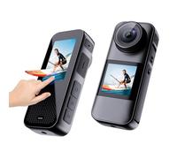 Xilecam Action Cam Doppio Schermo, 4K 60FPS, Touch Screen HD da 2,2 pollici,con Dash Cam Moto Anti-vibrazione e Accessori di Montaggio, Adatta Per Gli Sport All'aria Aperta e l'equitazione