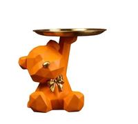 XILENY Svuotatasche da Ingresso Design, Statua di Orso in Resina Vassoio Decorativo, Vassoio Portaoggetti, Vassoio Portachiavi Ingresso, Porta Caramelle da Tavolo,Decorazioni per la casa