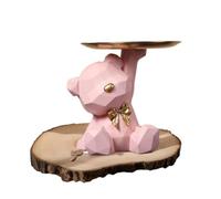 XILENY Svuotatasche da Ingresso Design, Statua di Orso in Resina Vassoio Decorativo, Vassoio Portaoggetti, Vassoio Portachiavi Ingresso, Porta Caramelle da Tavolo,Decorazioni per la casa