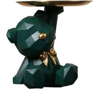 XILENY Svuotatasche da Ingresso Design, Statua di Orso in Resina Vassoio Decorativo, Vassoio Portaoggetti, Vassoio Portachiavi Ingresso, Porta Caramelle da Tavolo,Decorazioni per la casa