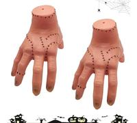XILEPINGAN 2 Pezzi Mano di mercoledì Addams, Mano di mercoledì Latex, Mano Finta Realistica, per Decorazione e Cosplay, Carnevale Halloween