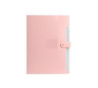 XILEUDUOD Raccoglitore In Plastica Cartelle portadocumenti a fisarmonica classiche da 5 pagine - Borse portadocumenti A4 con materiale plastico e porta rotolo di prova - Durevoli ed espandibili(Pink)