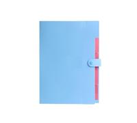 XILEUDUOD Raccoglitore In Plastica Cartelle portadocumenti a fisarmonica classiche da 5 pagine - Borse portadocumenti A4 con materiale plastico e porta rotolo di prova - Durevoli ed espandibili(Blue)