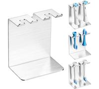 XILIMEN Elettrico Portaspazzolino, Autoadesivo Senza Chiodi Porta spazzolino, Muro Sospeso o Stile Indipendente Porta Spazzolino da Denti Con 2 Alveoliari Adatti a Piccoli Spazi(Argento)