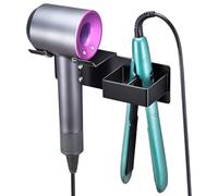 XILIMOR Porta Phon e Piastra Porta Phone Bagno da Muro Metallo Porta Phon e Piastra da Muro Asciugacapelli da Parete Adesivo Porta Phon da Parete Supporto Phon Piastra con Supporto