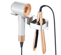XILIMOR Porta phon e Piastra Porta Phone Bagno da Muro SUS304 in Acciaio Inox Porta phon e Piastra da Muro Asciugacapelli da Parete Adesivo Porta phon da Parete Supporto phon Piastra con Supporto