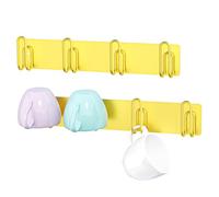 XILIMOR Portabicchieri da parete, porta tazzina da caffè in 2 pezzi, ripiano per tazze in metallo per la cucina, moderno appendiabiti per tazze da tè e caffè per la cucina, sala da pranzo, bar ( Oro)