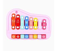 Xilofono 8 Tasti Strumenti Per Principianti Xilofono Ambientale In Legno Ottava Che Bussa A Mano Sul Pianoforte Strumenti A Percussione(Pink)