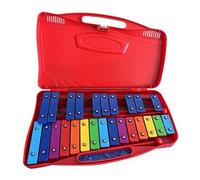 Xilofono Chime Metallofono Glockenspiel cromatico, 25 tasti colorati con custodia e mazza, strumento musicale (Rojo)