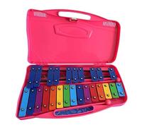 Xilofono Chime Metallofono Glockenspiel cromatico, 25 tasti colorati con custodia e mazze, strumento musicale (rosa)