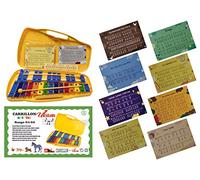 XILOFONO CROMATICO 25 NOTE COLORATE UKAM mod.YCL-25K, note incise con i nomi delle note. Include 2 bacchette colorate, adesivi per le note e spartiti con 12 canzoni facili.