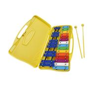 Xilofono Glockenspiel 25 Note Xilofono Tasti Metallici Colorati Strumento Musicale Ritmico A Percussione con 2 Mazze Regalo Custodia Portatile