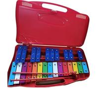 Xilófono Glockenspiel Metalófono 25 Tecche Metalliche Strumento,musicale di piastra di alluminio di 25 toni, percussionato a mano, con Custodia Amarillo,Metalófono Percussione Manuale