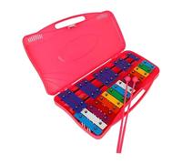 Xilofono Legno Pianoforte Con Piastra In Alluminio Xilofono A 25 Note Con Custodia In ABS Con Battito A Mano Ritmo A Percussione(Pink)