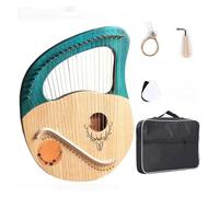 xilofono professionale 16/19/21/24 Corde Arpa In Legno Di Mogano Strumento Musicale Lira Arpa Con Chiave Di Accordatura Corde Di Ricambio(24 Blue)