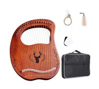 xilofono professionale 16/19/21/24 Corde Arpa In Legno Di Mogano Strumento Musicale Lira Arpa Con Chiave Di Accordatura Corde Di Ricambio(19 Khaki)