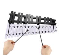 xilofono professionale Xilofono Pieghevole Con Glockenspiel Da 30 Note Struttura In Legno Spessore 5 Mm Barre In Alluminio Con Borsa Per Il Trasporto(Black and White)