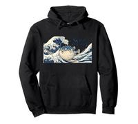 Xilografia Giapponese Ukiyo-e di Pesce Palla socialmente Felpa con Cappuccio