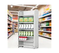 XILYZMO Espositore Da Negozio A 5 Ripiani In Acciaio Al Carbonio, Scaffale Metallico Per Snack E Merce, Mobile Espositivo Multistrato Per Supermercato E Tabaccheria(Grey,71x30x180cm)