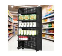 XILYZMO Espositore Da Negozio A 5 Ripiani In Acciaio Al Carbonio, Scaffale Metallico Per Snack E Merce, Mobile Espositivo Multistrato Per Supermercato E Tabaccheria(nero,71x30x150cm)