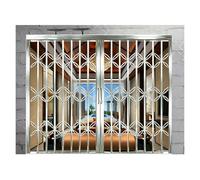 XILYZMO Inferriata Estensibile Finestre, Porta Scorrevole | Binario superiore fluido,rulli nylon silenziosi, piega compatta, consente fresca luce, doppia serratura gancio(135x130cm)