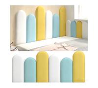 XILYZMO Pannelli Murali Imbottiti, Adesivi Murali Morbidi Impermeabili, Pannelli Murali 3D Autoadesivi, Testiere Letto Riutilizzabili(Giallo,55x200cm)