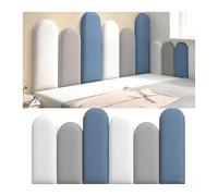 XILYZMO Pannelli Murali Imbottiti, Adesivi Murali Morbidi Impermeabili, Pannelli Murali 3D Autoadesivi, Testiere Letto Riutilizzabili(Blu,55x200cm)