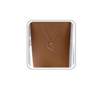 Ximdble Collana vintage con ciondolo a forma di cuore vuoto con cristalli e ciondolo a forma di cuore aperto, collana girocollo con strass e cuore d'amore, collana a catena minimale da donna