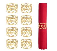XIMEY Anelli di Tovagliolo in Metallo, 8 Pcs Portatovaglioli da Tavola Rotondi Cavo, Ferma Tovaglioli Oro Retrò per Feste di Natale, Matrimoni, Festival, Compleanni, Anniversari, Decorazioni da Tavola