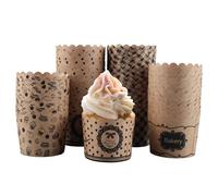 XIMEY Pirottini per Muffin Carta, Pirottini Muffin tulipano, Cupcake 300 Pezzi, Cupcake Liners per Cottura, Dolci, Feste, Natale e Compleanni, Dimensioni Standard (Pelle di mucca)