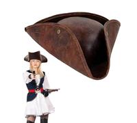 Ximinwzm Cappello da pirata, cappello da pirata per adulti, accessorio per costume da capitano marrone, cappello da pirata a tema, accessori cosmetici per ruolo