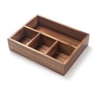 XIMISISE Porta bustine di tè, organizer per bustine di tè in legno di acacia, cestino per caramelle, organizer per pacchetti di zucchero, organizer per condimenti per caffetterie