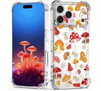 XIMIZU Custodia trasparente per iPhone 17 Pro Max con funghi dal design carino per ragazze, morbida e sottile, antiurto, custodia protettiva per iPhone 17 Pro Max, da donna